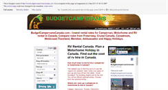 Desktop Screenshot of budgetcampervanscanada.com