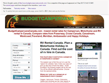 Tablet Screenshot of budgetcampervanscanada.com